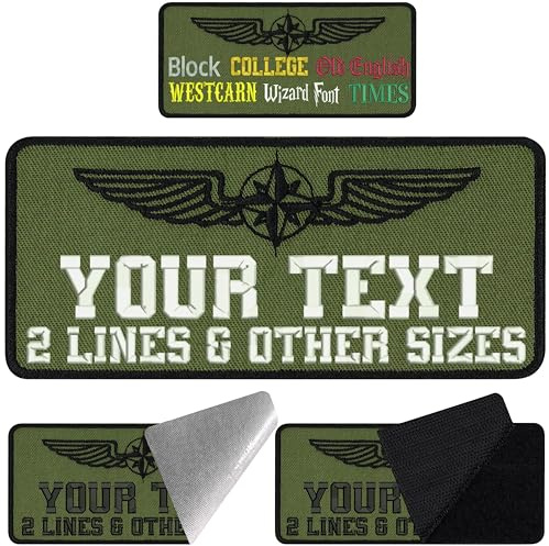 Pilot Patch Personalisiert mit Klettverschluss | Klettpatch personalisieren | Aufnäher mit Klett | Piloten Patch Namensschilder für Uniform | Aufbügler Patch (Pilot 1 custom Patch green)