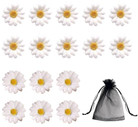 16 Fermagli Per Capelli Margherita Con 1 Borsa A Rete Con Cordoncino, Fermagli Per Capelli Fiore Bianco, Fermagli Per Capelli Carini Per Ragazze, Fermagli Per Pony Carini, Fermagli A Coccodrillo