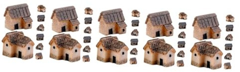 INOOMP 40stücke Miniatur Dorfhaus Deko Teile Resin Häuser Für Mikro Landschaft Tischdeko Und Miniaturgarten Kreative Dekoration Für Zuhause Und Büro