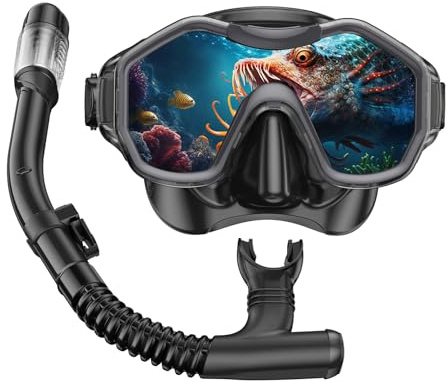 iParaAiluRy Snorkel Gafas Buceo Adulto Mascara Snorkel con Máscara Antivaho, Gafas de Buceo Adulto para Snorkel Natación y Buceo