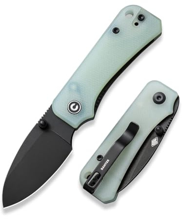 CIVIVI Baby Banter Small Folding Pocket Knife with 5.94CM Nitro-V Blade | EDC Knife with Clip, Black G-10 Handle, for Outdoor Camping Hiking Gifts C19068S-8