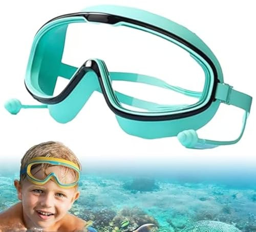 ZGYCHZY Gafas De NatacióN para NiñOs De Alta DefinicióN, De Montura Grande, Impermeables Y Antivaho, con Correa Ajustable, CóModas Y Seguras, Antivaho E Impermeables, VisióN PanoráMica Y Clara