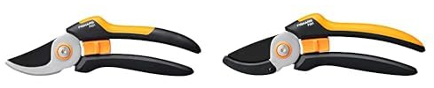 Fiskars Bypass-Gartenschere M, Solid, P321, Für frische Äste und Zweige + Fiskars Amboss-Gartenschere L, Solid, P361, Für trockene Zweige und Äste