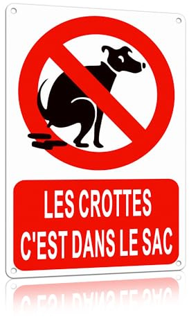 TAKULA Schild Hund Kot Schild zum Aufheben von Hundekot 30 x 20 cm, reflektierendes Aluminium – Hinweisschild für Sauberkeit bei Hunden