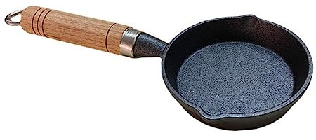TOGEVAL Sartén Mini Para Cocinar Aceite Caliente 10 Cm Hierro Fundido Distribución Uniforme Del Calor Multifuncional Camping Picnic Hogar