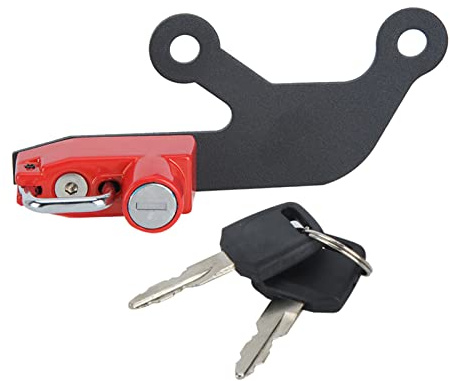 Cerradura de casco antirrobo de aleación de aluminio, lado derecho, compatible con 650 Z 650 (Roja)