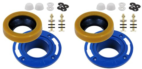Janasiba 2 flange per WC con di per WC, set di ricambio con , set di riparazione della flangia del WC in PVC, installazione adatta