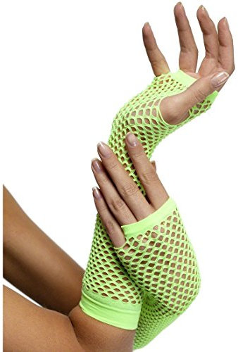 R.H.Smith & Sons Grüne Damenhandschuhe Faschingshandschuhe Fingerlose Netzhandschuhe Neon Handschuhe