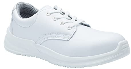 Blackrock Chaussures de sécurité à lacets pour hommes et femmes, embout en acier, chef cuisinier, infirmière, orthopédie, chaussures de travail antidérapantes, hygiène restauration, cuisine, sécurité