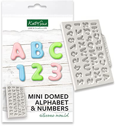 Katy Sue Mini Domed Alphabet (Upper Case) and Numbers Silicone Mould for Cake Decorating & Crafts