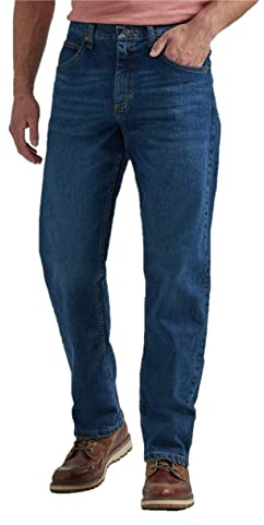 Wrangler Authentics - Vaqueros clásicos Flexibles para Hombre, Cinco Bolsillos, Corte Holgado, Flex Dark, 54W x 32L