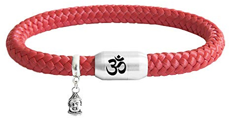 • Paris Montana • Das Original Buddha Om Segeltau Armband Buddha Anhänger Unisex Geflochten Mit OM Gravur Handmade Hochwertiger Magnetverschluss 8mm