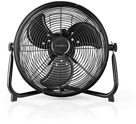 Nedis Ventilatore da pavimento – inclinabile – Ricaricabile – 43 W – 30 cm – Nero