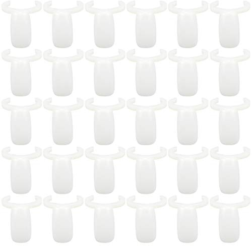 HQdeal Unghie Finte per Espositore 100 Pezzi Display Unghie per Smalto Esposizione Unghie Tip con Anello Strumenti di Manicure per Fare Pratica di Nail Art, Naturale