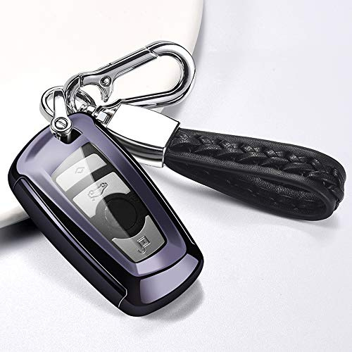 ontto Autoschlüssel Hülle für BMW 1er 2er 3er 4er 5er 6er F10 F20 F25 F30 X3 X4 M3 M4 M5 3GT 5GT Zubehör Fernbedienung Cover TPU Schlüsselhülle Schlüsselanhänger Schlüssel Schutz Etui -Schwarz