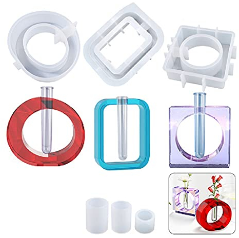 Yalulu 3 Stück Blumenvase Silikon Epoxidharz Formen, DIY Vasen Harzformen, Blumen Topf Silikonform DIY Harz Formen Gießform Für DIY Fertigkeit Schmuckherstellung (3 Sets Silikonform)