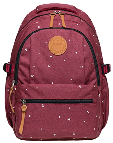 KAUKKO Schöner und durchdachter Rucksack mit Laptopfach für 15 Zoll Schule Uni 22L, Rot Jnl-ks24-30, one size, Tagesrucksack