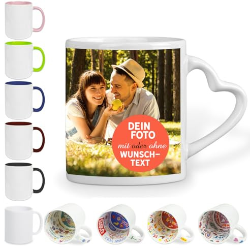Sunnywall Fototasse Keramik Tasse Kaffeebecher Kaffeetasse selbst gestalten | Keramikbecher 330 ml spülmaschinengeeignet für Kaffee Tee Büro Alltag mit Motiv und Namen personalisierbar