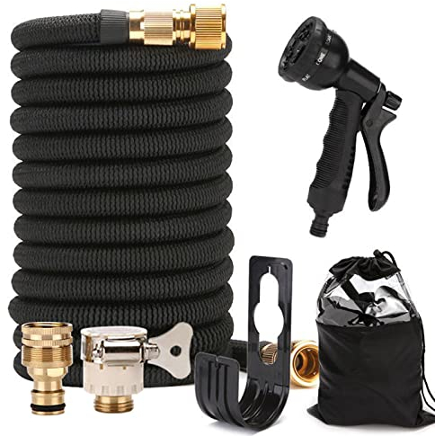 ZPYXBH Flexibler Gartenschlauch, Erweiterbarer Wasserschlauch, Dehnbarer Flexischlauch Mit 8 Funktionsspray, Gartenschlauch Für Pflanzen, Haustier Autowäsche Hausreinigung, Adapter 3/4 Zoll,Jk,75ft