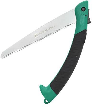 MichaelPro MP018007 Folding Hand Saw, Foldaway Saw, Pruning Saw, 11” Rugged Blade Hand Saw with Non-Slip Grip for Tree Pruning, Camping, Gardening, Hunting. Cutting Wood, PVC