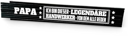 Love Faith personalisierter Zollstock - Legendäre Handwerker - schwarz 2m | 2m-Meterstab in schwarz - Wähle Wunschnamen & Spruch - Cooles & praktisches Geschenk für Handwerker & Heimwerker