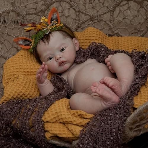 Anano Reborn Babypuppen Realistische Mädchen Ganzkörper Silikon 18 Zoll Ganzkörper Reborn Puppen Lebensechte Babypuppen Real Life Looking Babypuppen Anatomisch Korrekt Babypuppe Mädchen