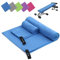Mikrofaser Handtuch 2er Set | 180x60cm Groß Badetuch + 80x40cm Klein Hand Gesichtshandtuch | Schnelltrocknend Mikrofaser Handtücher, Sporthandtuch Fitnessstudio für Fitness Strand Gym (Blau)