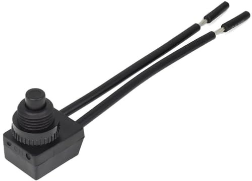 ZE-107S Push Button Canopy Switch 2 Wire On Off Repair Kit Replacement 3A 250VAC 6A 125VAC for Lamps, Light Fixtures, Appliances, Automotive and Fans