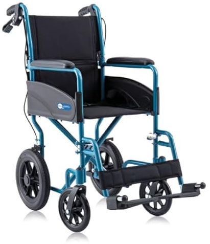 MORETTI Carrozzina da transito leggera pieghevole CP762 (43CM), Celeste