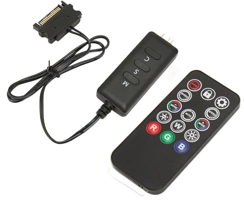Mini ARGB PC Fans Controller Kit for Case Fans Controller Remote Control, PC LED Strip, Computer ARGB Fans,5V 3PIN SATA Power, 14 Key Remote Control