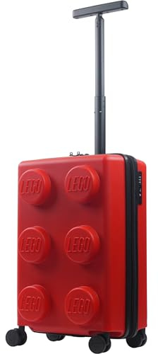 Concept One LEGO 22 Inch Carry On Luggage, Signature Trolley Expandable Hardshell Rolling Suitcase with Spinner Wheels, Red