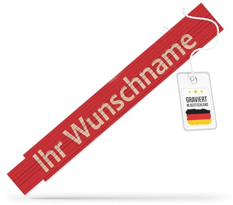 andSmile Zollstock personalisiert - Meterstab mit Namen - personalisierter Zollstock aus Buchenholz - Werkzeug mit Gravur & Wunschname - Geschenk zum Geburtstag, Vatertag