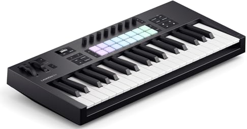 Novation Launchkey 37 [MK4] – Kompaktes USB/MIDI-Controller-Keyboard mit 37 Tasten und DAW-Integration. Akkord- und Skalenmodi, 8 Drum-Pads und Arpeggiator. Inklusive Musikproduktions-Software-Bundle