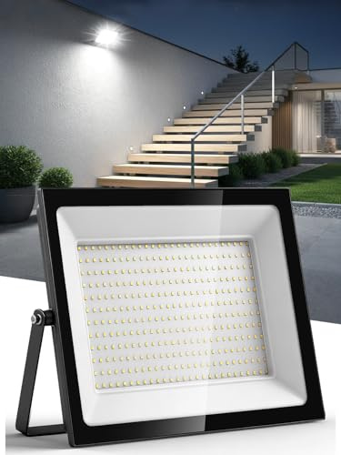 Litglobe 300W LED Floodlight Outdoor,30000LM Super Bright LED Security Lights,6500K Cold White Flood Lights Outdoor,IP66 Waterproof Outside Lights,Outdoor Light for Yard Garden Garage