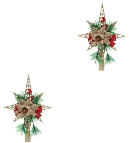 TOPBATHY 2 Stücke Solide Weihnachten Baum Topper Sterne Dekoration Weihnachten Baum Schmuck Für Wohnkultur