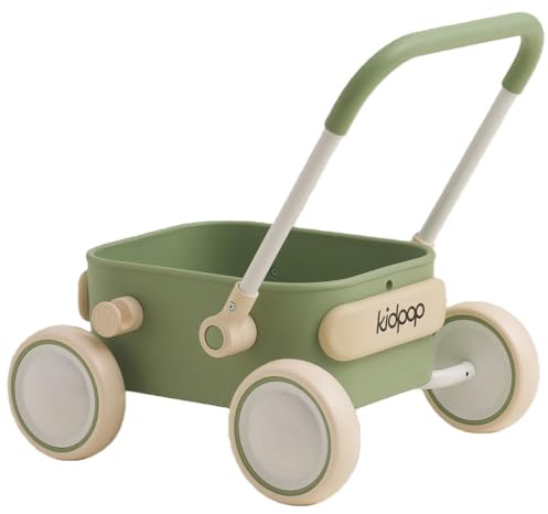 Kidpop PULA Push & Pull Walker Wagon，Baby Walker with Wheels,Toddler balance Wagon for First Learner Baby Boys/Girls Toys, 7 months–3 years Year Old Birthday Gifts (Green)