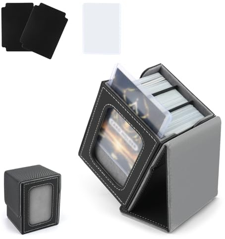 TOSAVGA Deck Box pour Mtg, Boîte Cartes à Collectionner avec Affichage Commander, Boite Rangement Carte pour 100 Pochettes De Cartes, Boîte en Cuir avec 2 Séparateurs de Cartes, Boite à Cartes