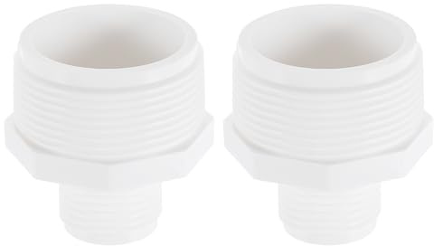 sourcing map 2 Pcs Garden Hose Adapter, Male 1.5 NPT x 3/4 GHT Garden Hose Fitting Male Plastic Connector for Tank and Pool Pump Hoses, White