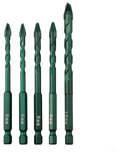 Set di punte eccentriche per forare piastrelle, legno e lamiere (5 pezzi)