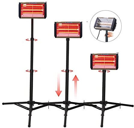 Lampe infrarouge de séchage de peinture, Lampe de peinture à infrarouge 1000W avec support, chauffage à ondes courtes, lampe de cuisson, lumière relevable, lampe de séchage de peinture de carrosserie