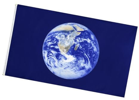 ibasenice Große Polyester Earth Day Fahne Mit Erdmuster Leicht Wetterbeständig Und Farbintensiv Strapazierfähiges Banner Für Außen Und Innen Für Garten Und Festlichkeiten