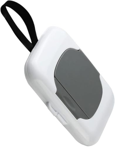 1Pc Travel Wipe Holder Reusable Wet Wipe Container Box Strollers Hanging Dispensers Refillable Wipe Case Safe Wet Storage Wipe Holders Wipes and Holders（Gray）