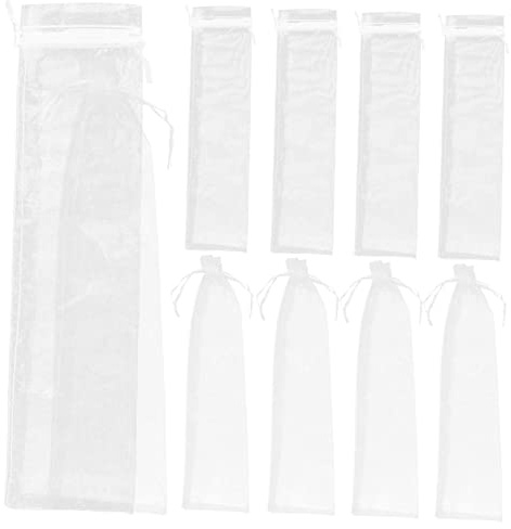 MOLUCKFU Aufbewahrungsbeutel Tragbar und Vielseitig mit Kordelzug Weiße 20 Stück Organza für Weihnachten und Shower Geschenkverpackung