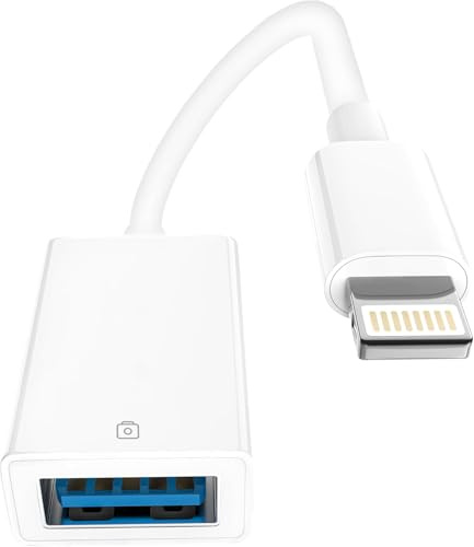 Adaptateur Lightning vers USB, Adaptateur Appareil Photo iPhone [Certifié MFi] pour adaptateur USB OTG, adaptateur iPhone pour Lecteur Carte SD,Clé USB,Clavier etc Compatible avec iPhone 14 13 12 11 X