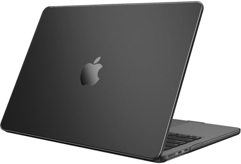 Fintie Hülle Kompatibel mit MacBook Air 13,6 Zoll M5 M4 M3 M2,Schwarz(Matt) | A3449 A3240 A3113 A2681 (2026-2022), Ultradünne Hartschale Schutzhülle Snap Cover