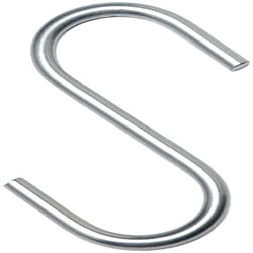 Merriway BH01896 (6 Pcs) Steel Kitchen S-Hook, BZP 50 x 6.0mm (2 inch x 1/4 inch) - Pack of 6 Pieces