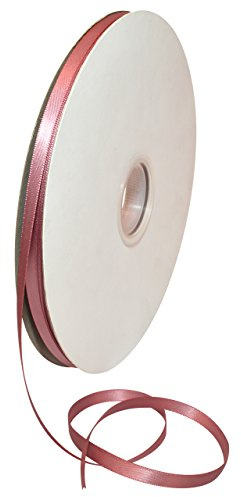 Morex Ribbon Double Face Satin Ribbon 1/4 X 100 YD Rosy Mauve Ribbon for Gift Wrapping, Birthday Gift Cards, Satin Dress for Women, Silk Ribbons for Crafts, Wedding Gifts for Couple