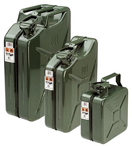 TANICA IN METALLO TIPO MILITARE OMOLOGATA PER BENZINA O DIESEL ANTISCOPPIO 10 LITRI FERVI 0189/10C