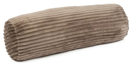 Gözze - Kuschelige Kissenrolle in Cord Optik, Ideal als Nackenstütze, 70 x 22 cm - Taupe