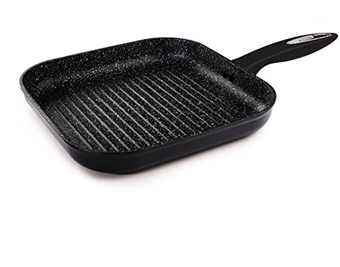 Zyliss E980067 Ultimate Non-Stick Grill Pan/Griddle Pan, 26cm/10in, forged Aluminium, Black, Rockpearl Plus Non-Stick Technology, Suitable for All Hobs Including Induction